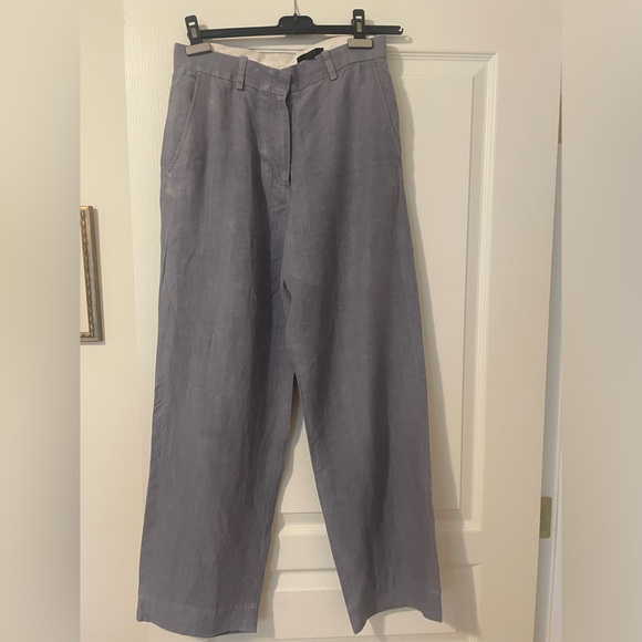 COS lavender-grey high waist wide leg linen pant - Picture 2 of 8